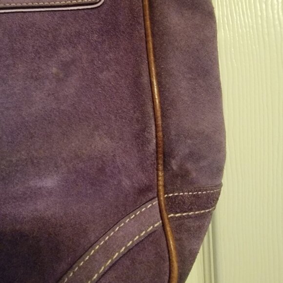 Vintage Purple Suede Coach Purse - Picture 10 of 16